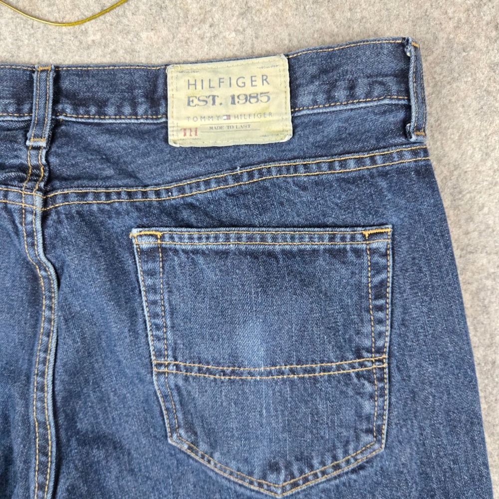 Tommy Hilfiger Jeans Mens 36x32 Blue Straight Leg Denim Pants 90s Skater Grunge - Picture 6 of 13